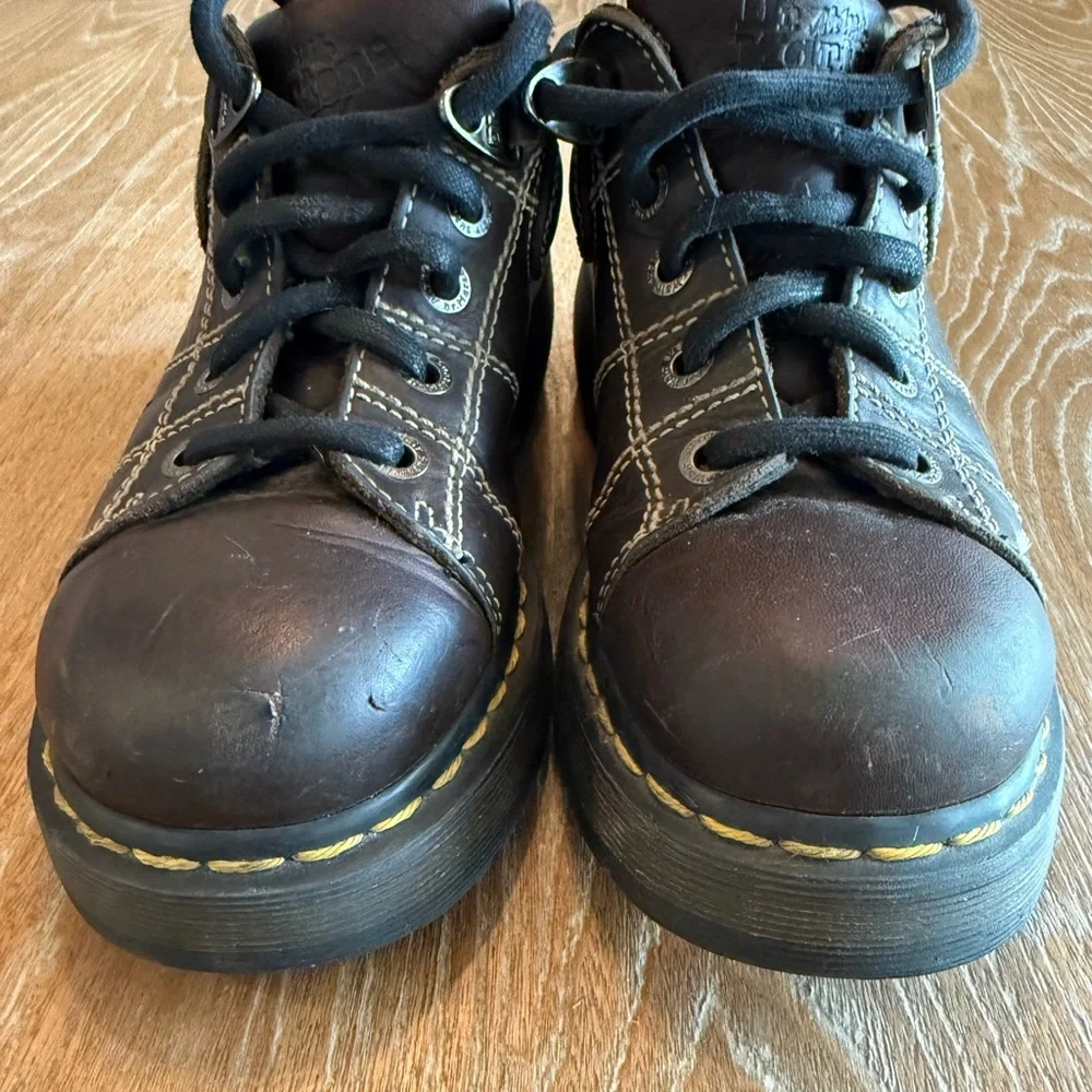 DR. MARTENS Vintage 9806 Brown Leather Chunky Oxford‎ Platform Y2K Women’s Sz 8